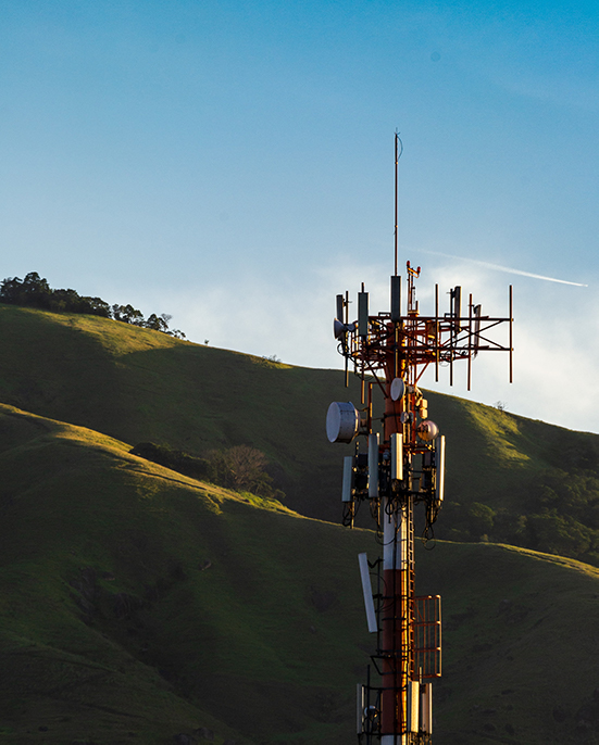 Cell tower at sunset