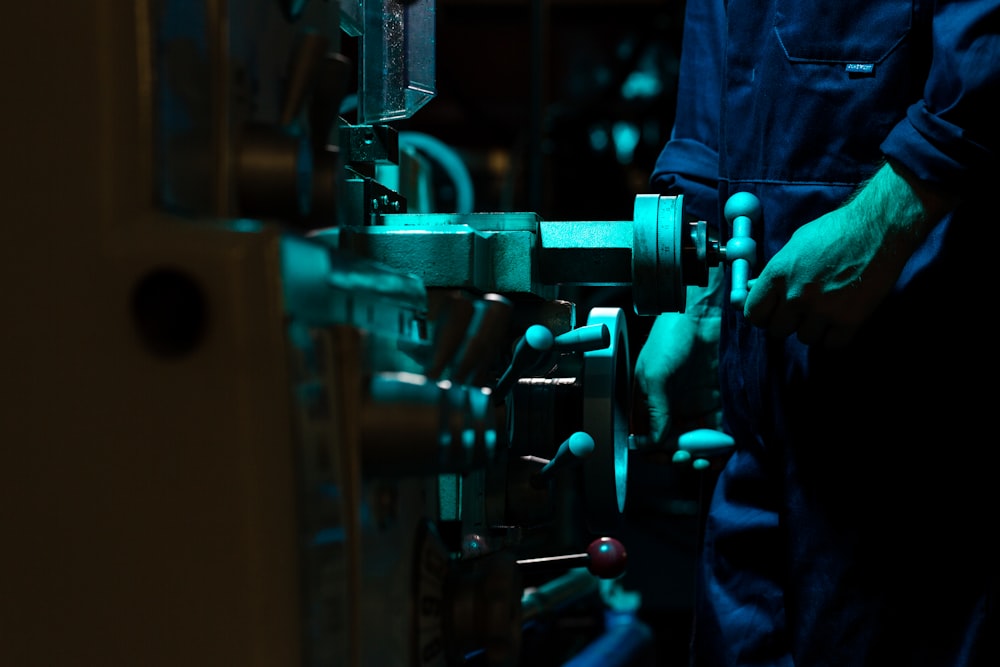 Engineer troubleshooting equipment